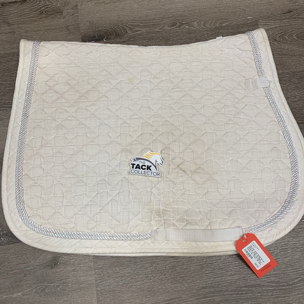Quilt Jumper Saddle Pad, 2x piping *gc, stains, dirt, dingy, puckers, cut tabs, mnr pills, hair, threads, rubs