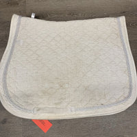 Quilt Jumper Saddle Pad, 2x piping *gc, stains, dirt, dingy, puckers, cut tabs, mnr pills, hair, threads, rubs
