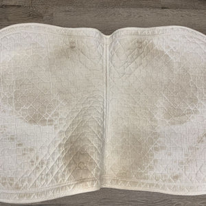 Quilt Jumper Saddle Pad, 2x piping *gc, stains, dirt, dingy, puckers, cut tabs, mnr pills, hair, threads, rubs