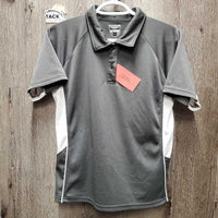 SS Polo Shirt, 1/4 Button Up *vgc, mnr hair, snags, dents & loose threads