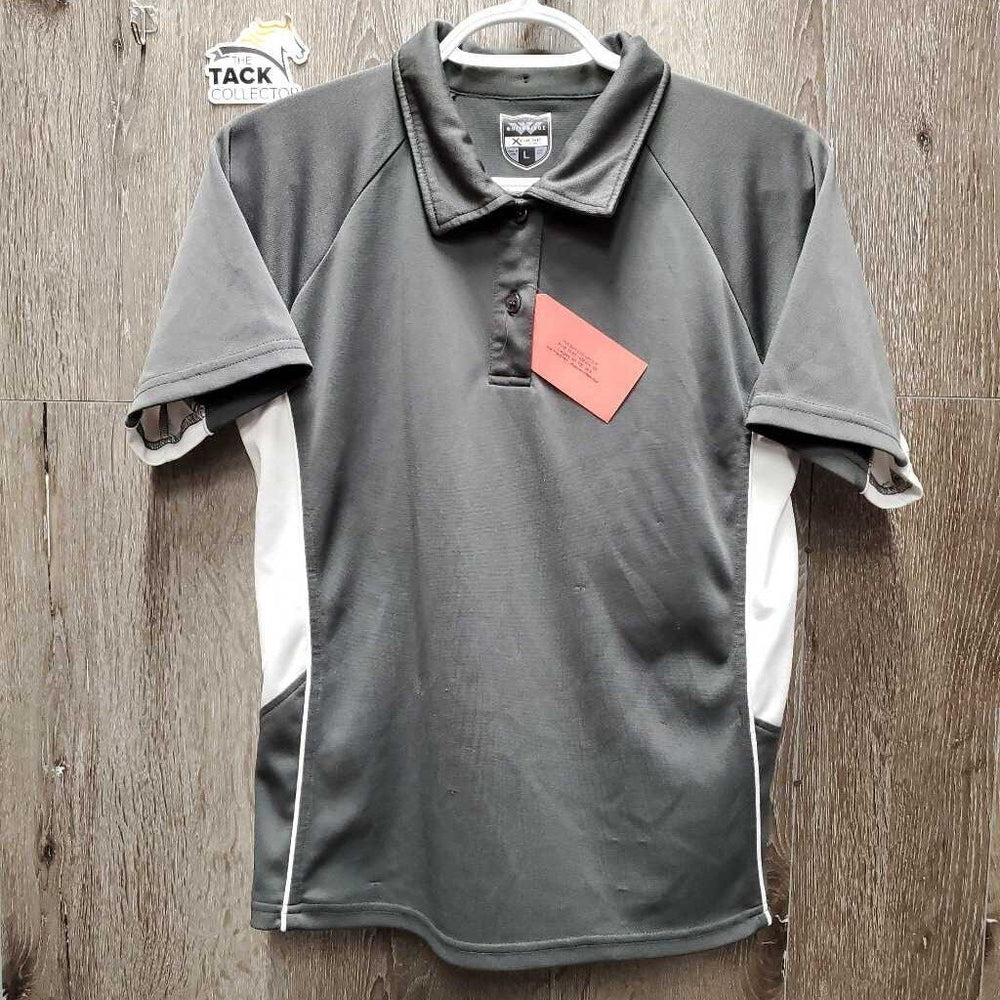 SS Polo Shirt, 1/4 Button Up *vgc, mnr hair, snags, dents & loose threads