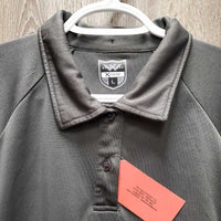 SS Polo Shirt, 1/4 Button Up *vgc, mnr hair, snags, dents & loose threads
