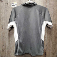 SS Polo Shirt, 1/4 Button Up *vgc, mnr hair, snags, dents & loose threads