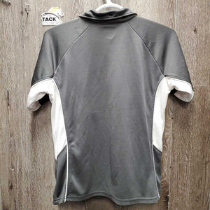 SS Polo Shirt, 1/4 Button Up *vgc, mnr hair, snags, dents & loose threads