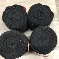 4 Fleece Polo Wraps *gc, clean, faded, v.hairy, clumpy, older, frayed edges
