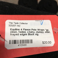 4 Fleece Polo Wraps *gc, clean, faded, v.hairy, clumpy, older, frayed edges
