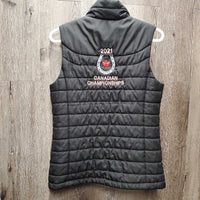 RMSJ Quilt Vest "Champ", Zipper *vgc, mnr hair, crinkles & puckers
