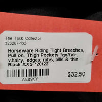 Riding Tight Breeches, Pull on, Thigh Pockets *gc/fair, v.hairy, edges: rubs, pills & thin