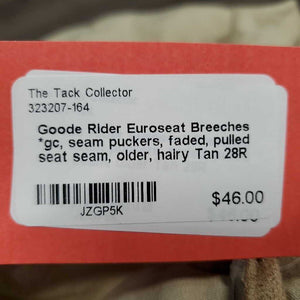 Euroseat Breeches *gc, seam puckers, faded, pulled seat seam, older, hairy