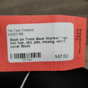 Back Warmer *vgc, mnr hair, dirt, pills, missing velcro cover