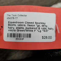 Closed Sparkley Boots, velcro, fleece *gc, dirty, hairy, stains, puckered & rubs, hairy velcro
