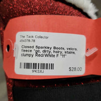 Closed Sparkley Boots, velcro, fleece *gc/vgc, dirty, hairy, stains, clumpy