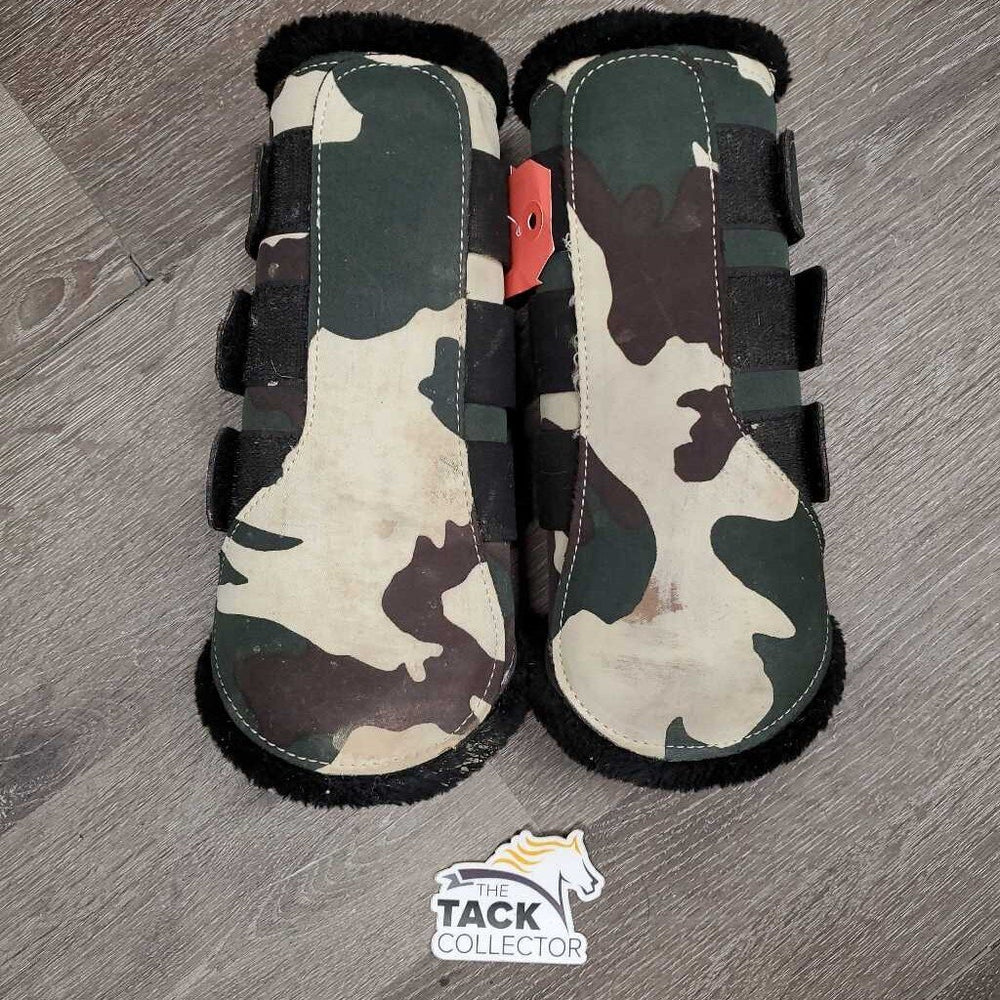 Closed Hind Boots, velcro, fleece *vgc, dirty, hairy, mnr frayed edges