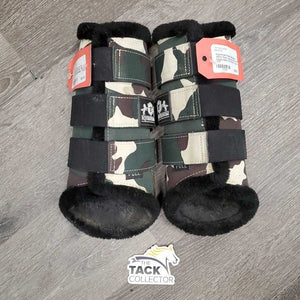 Closed Hind Boots, velcro, fleece *vgc, dirty, hairy, mnr frayed edges