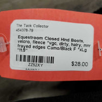 Closed Hind Boots, velcro, fleece *vgc, dirty, hairy, mnr frayed edges
