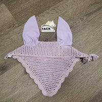 Crochet Ear Bonnet Fly Veil, piping, bling, string *gc, curled, add on bling, mnr stains
