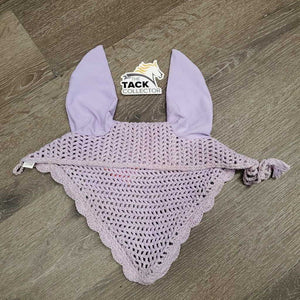 Crochet Ear Bonnet Fly Veil, piping, bling, string *gc, curled, add on bling, mnr stains
