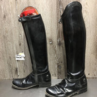 Dressage Boots, Zips, Gold Forms *gc/vgc, mnr rubs, scrapes & scratches, creases, marker, insoles: dirty underneat, curled-L
