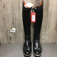 Dressage Boots, Zips, Gold Forms *gc/vgc, mnr rubs, scrapes & scratches, creases, marker, insoles: dirty underneat, curled-L
