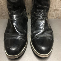 Dressage Boots, Zips, Gold Forms *gc/vgc, mnr rubs, scrapes & scratches, creases, marker, insoles: dirty underneat, curled-L