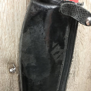 Dressage Boots, Zips, Gold Forms *gc/vgc, mnr rubs, scrapes & scratches, creases, marker, insoles: dirty underneat, curled-L