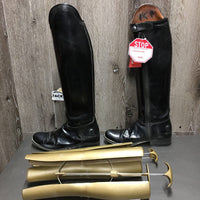 Dressage Boots, Zips, Gold Forms *gc/vgc, mnr rubs, scrapes & scratches, creases, marker, insoles: dirty underneat, curled-L