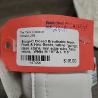 Closed Breathable Mesh Front & Hind Boots, velcro *gc/vgc, clean, stains, mnr edge rubs, hairy velcro