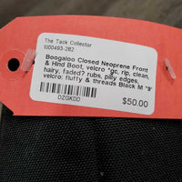 Closed Neoprene Front & Hind Boot, velcro *gc, rip, clean, hairy, faded? rubs, pilly edges, velcro: fluffy & threads