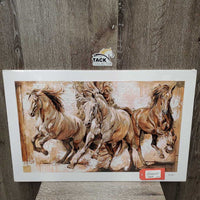 3 Running Horses Print, wrapped *new, bent edges & corners
