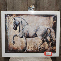 Piaffe Grey Horse Print, wrapped *new, mnr bent corners
