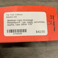 Light Dressage RowelSpurs *vgc, clean, scratches, scuffs, rubs
