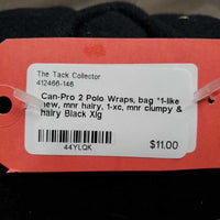 2 Polo Wraps, bag *1-like new, mnr hairy, 1-xc, mnr clumpy & hairy