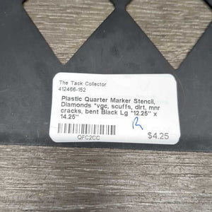 Plastic Quarter Marker Stencil, Diamonds *vgc, scuffs, dirt, mnr cracks, bent