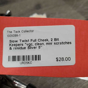 Slow Twist Full Cheek, 2 Bit Keepers *vgc, clean, mnr scratches & residue