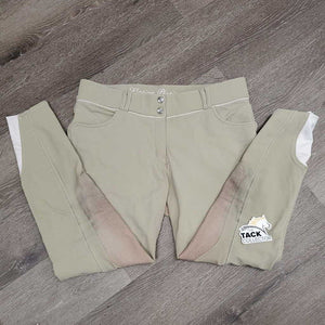 Euroseat Breeches *gc/fair, pulled seat seam, v.stained seat & legs, curled inside, knees: unstitched & pilly