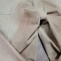 Euroseat Breeches *gc/fair, pulled seat seam, v.stained seat & legs, curled inside, knees: unstitched & pilly
