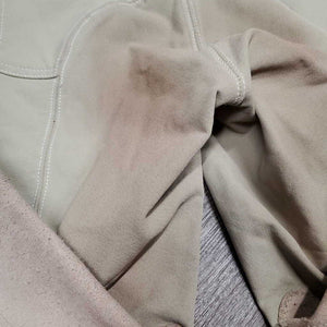 Euroseat Breeches *gc/fair, pulled seat seam, v.stained seat & legs, curled inside, knees: unstitched & pilly