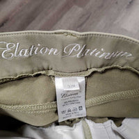Euroseat Breeches *gc/fair, pulled seat seam, v.stained seat & legs, curled inside, knees: unstitched & pilly
