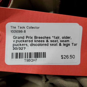 Breeches *fair, older, v.puckered knees & seat, seam puckers, discolored seat & legs