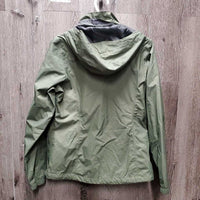 Rain Jacket, Roll up attached Hood, Zipper *like new/xc
