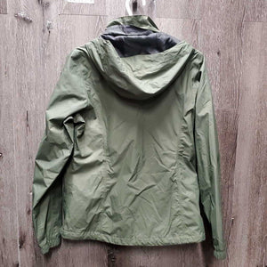 Rain Jacket, Roll up attached Hood, Zipper *like new/xc