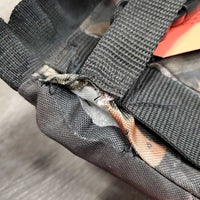 Small Trail Bag *fair, dirt, hair, unstitched seam & strap, stretched & thin elastic, edge rubs
