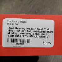 Small Trail Bag *fair, dirt, hair, unstitched seam & strap, stretched & thin elastic, edge rubs
