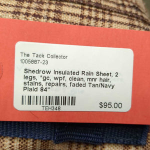 Insulated Rain Sheet, 2 legs, *gc, wpf, clean, mnr hair, stains, repairs, faded