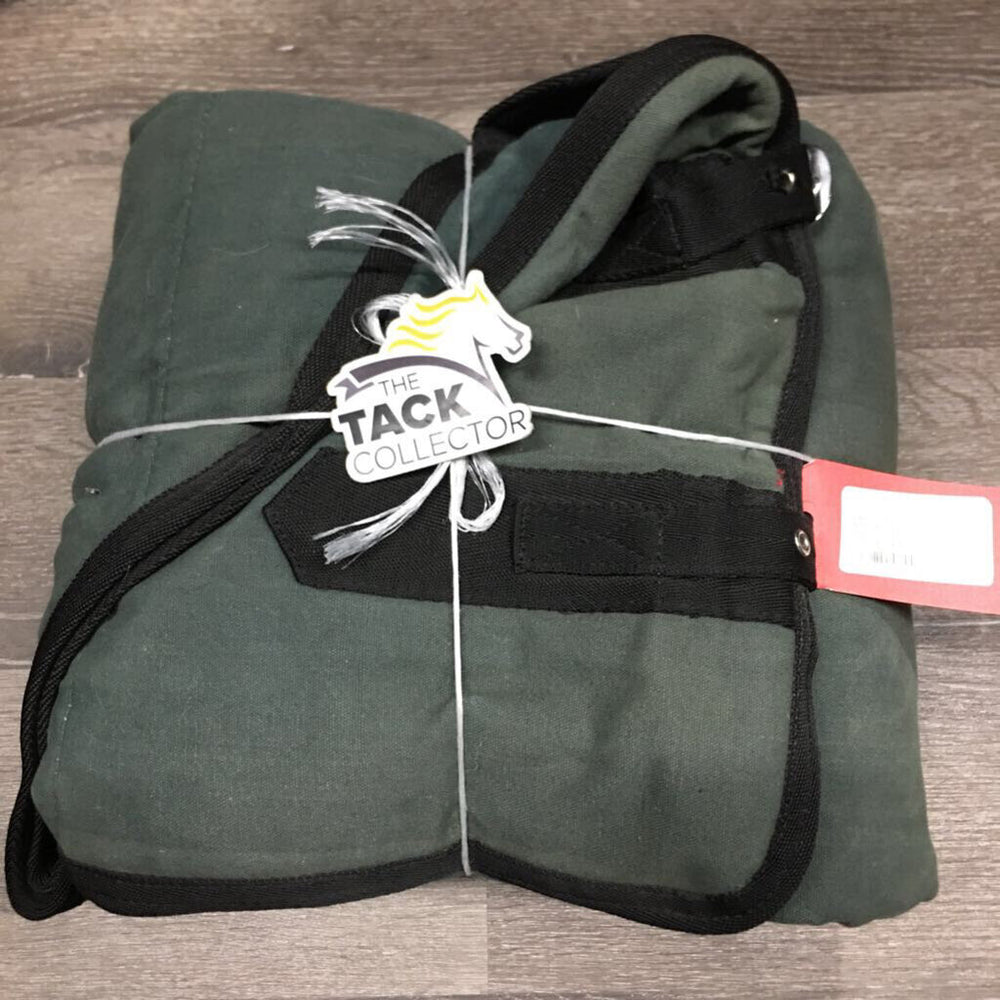 Fleece Lined Canvas Stable Blanket, 2 legs *gc, clean, mnr hair, faded, repairs, snags, marker