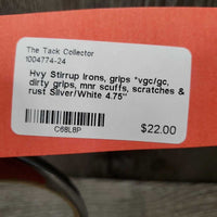 Hvy Stirrup Irons, grips *vgc/gc, dirty grips, mnr scuffs, scratches & rust
