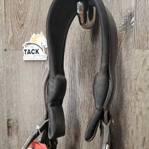 Wide Thick Padded Monocrown Dressage Bridle, Crank, Braided Reins, Clinker *gc, threads, clean, mnr film?dirt, broken laces