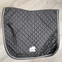 Quilt Dressage Saddle Pad, 1x piping *fair, pilly, loose stitching, threads, puckers, rubs, curled edges
