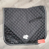 Quilt Dressage Saddle Pad, 1x piping *fair, pilly, loose stitching, threads, puckers, rubs, curled edges
