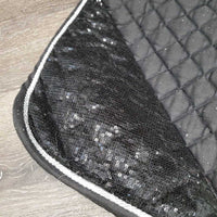 Quilt Dressage Saddle Pad, 1x piping *fair, pilly, loose stitching, threads, puckers, rubs, curled edges
